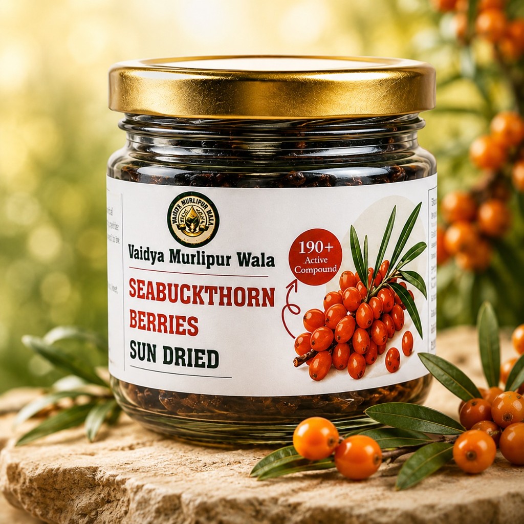 Vaidya Murlipur Wala sun dried sea buckthorn berries jar